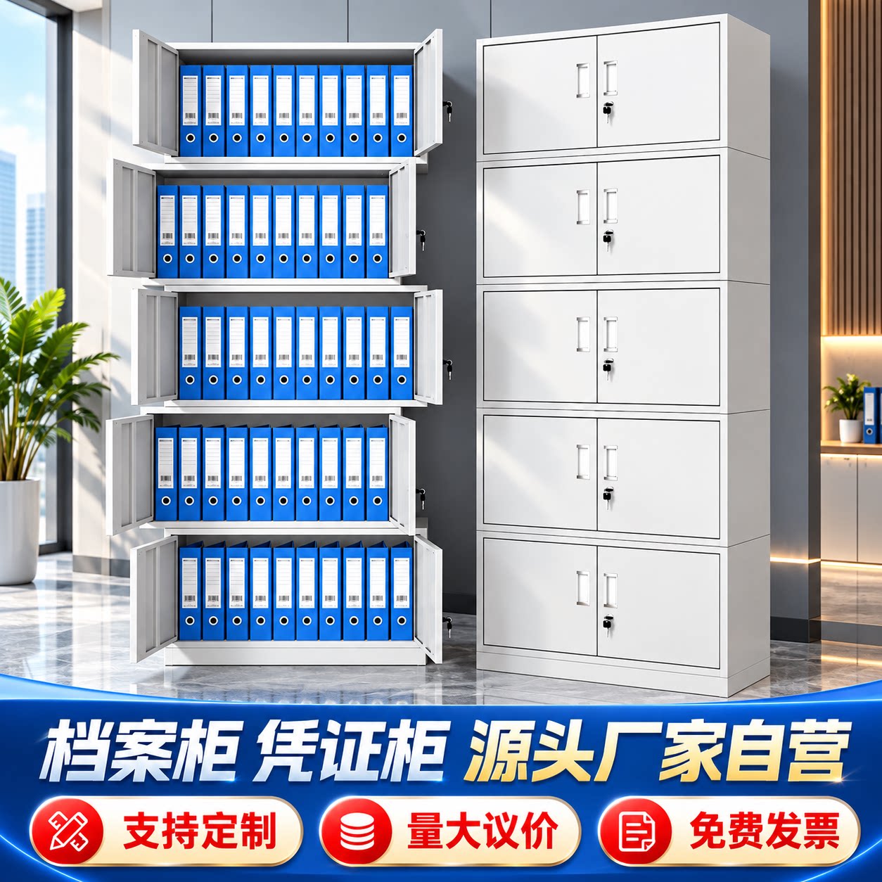 分体五节柜铁皮文件柜办公室储物柜资料柜财务凭证档案柜子工具柜