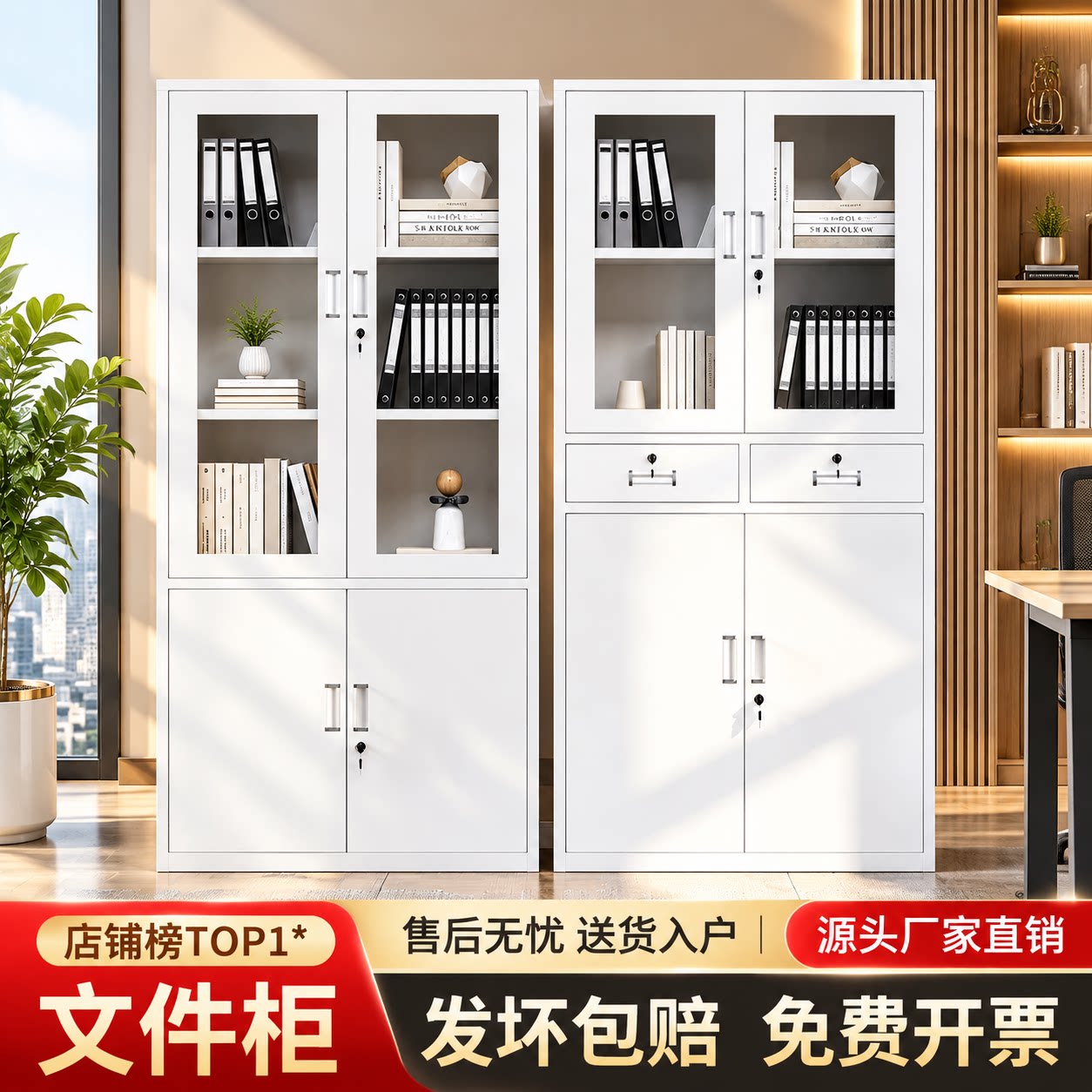 钢制带锁矮柜财务档案凭证文件柜图片
