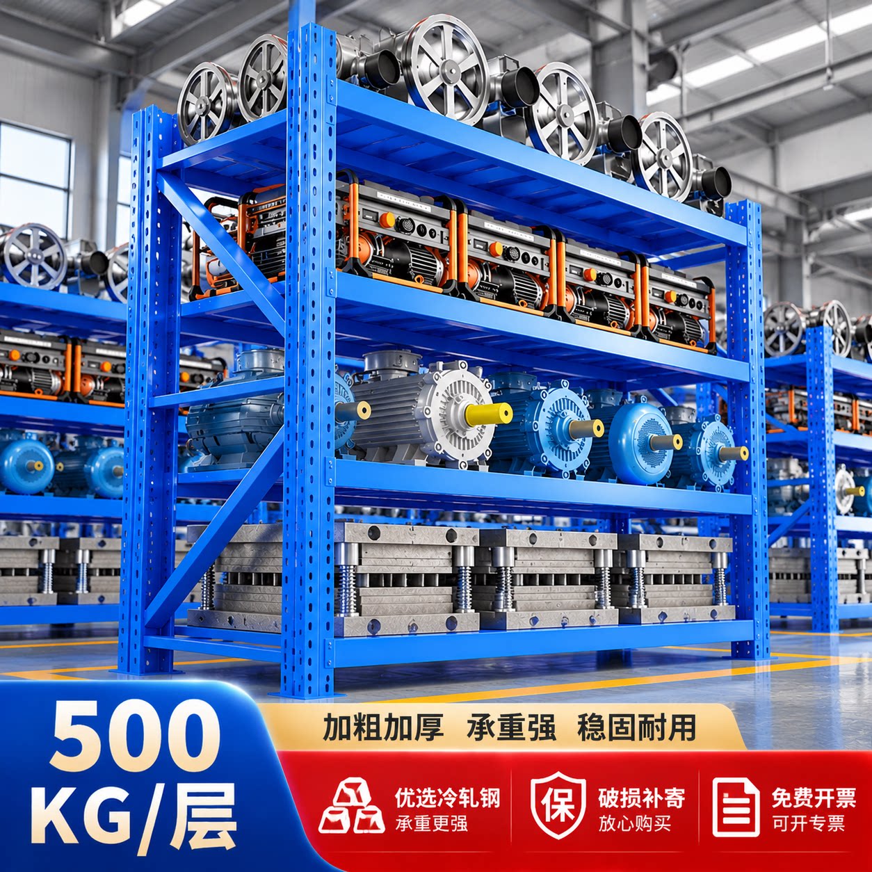 特厚500kg加厚重型货架强承重模具仓储工业工厂五金储物架置物架