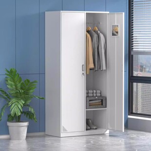 宿舍二2门更衣柜铁皮员工宿舍办公换衣柜带锁储物柜3门浴室存包柜