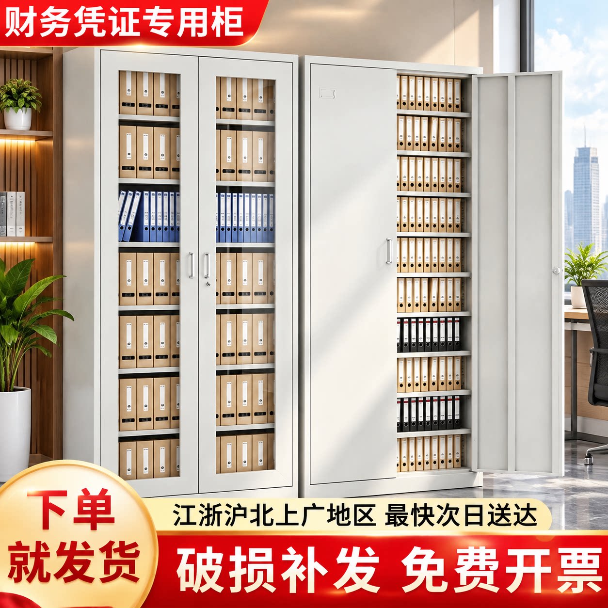 加厚铁皮凭证柜带锁档案资料柜图片