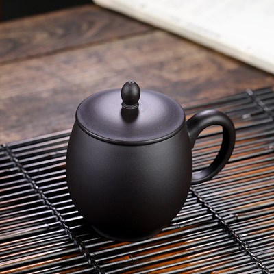 宜兴紫砂杯石黄大容量带盖原矿泡茶杯喝水办公杯礼盒装品茗茶具