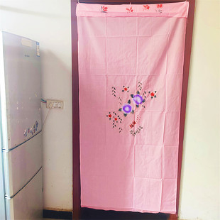 怀旧挂式 简约印花门帘老传统涤良客厅卧室隔断帘半帘经典 布艺门帘