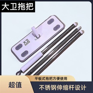 大卫Z11静电除尘拖把家用清洁毛发免手洗平板一次性干湿两用拖布