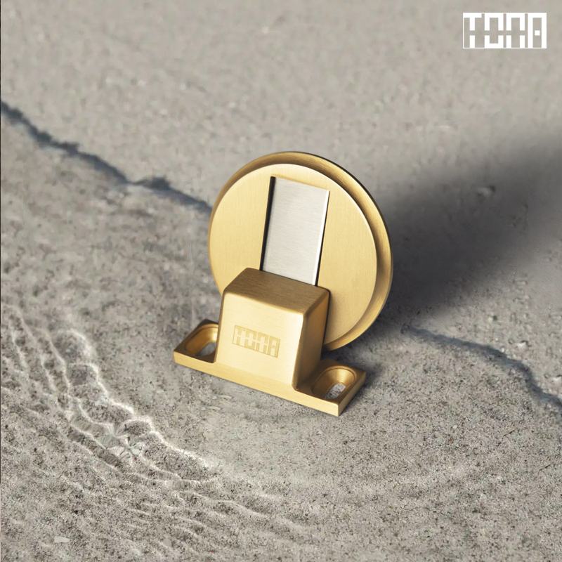 同那 . TONA免打孔纯铜门吸防撞卫生间门挡器强磁静音门碰地吸