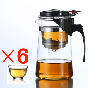 茶具拆洗冲泡茶器玲珑杯 茶壶玻璃过滤飘逸杯耐热泡花茶壶家用套装