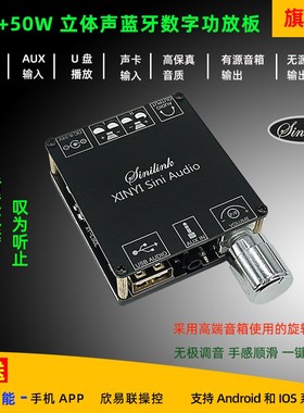 INI ini udio立体声数字功放板W声道度无极调音