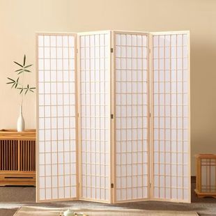 格子屏风隔断折叠移动客厅现代简约卧室遮挡主播背景家用实木 日式