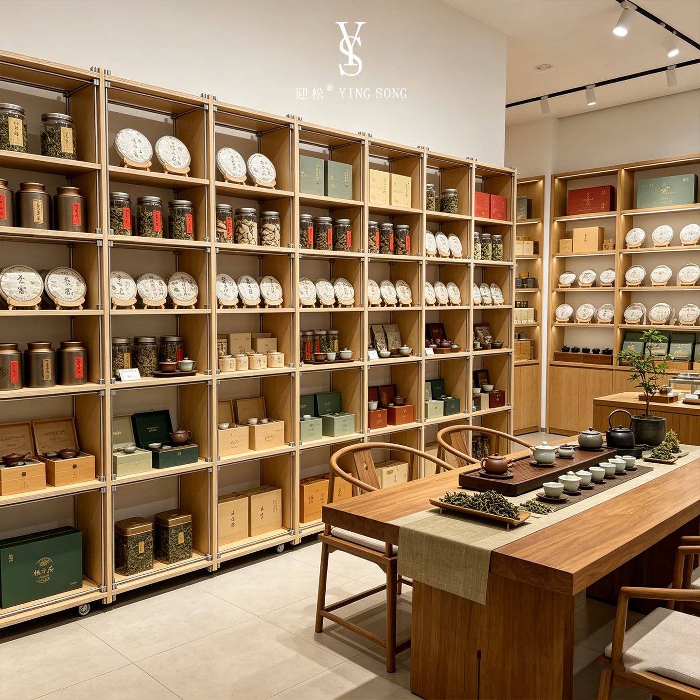 金属木质茶叶展示柜多层收纳货架商店家用陈列柜储物架商场展示架