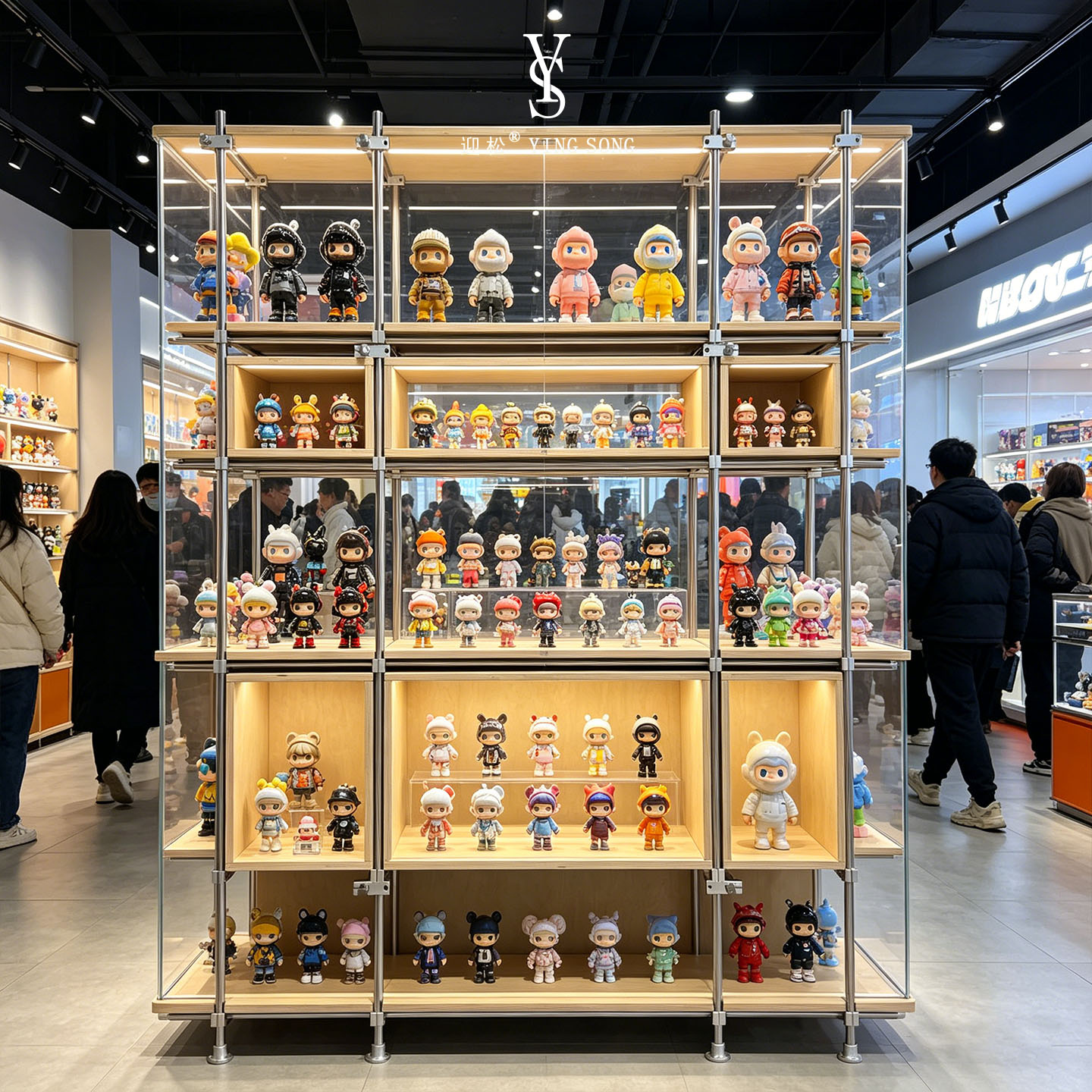 金属木质商用手办模型展示柜多层收纳陈列柜家用玩具模型展示架