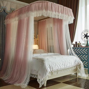 高端双层纱公主蚊帐家用u型导轨道方便拆洗宫廷落地式 2021年新款