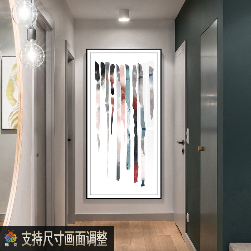 走廊过道尽头挂画现代简约入户玄关壁画轻奢风楼梯转角拐角装饰画