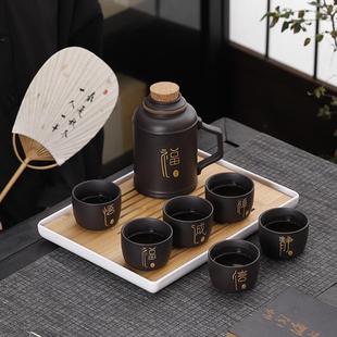 家用小暖壶大号容量泡茶壶热水壶客厅茶杯焖茶壶 紫砂原矿茶具套装