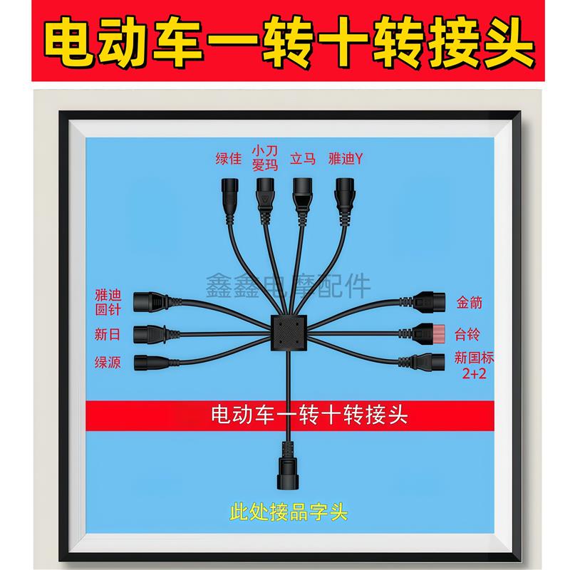 电动车多功能一转r十转接头快充转换头充电桩转换线