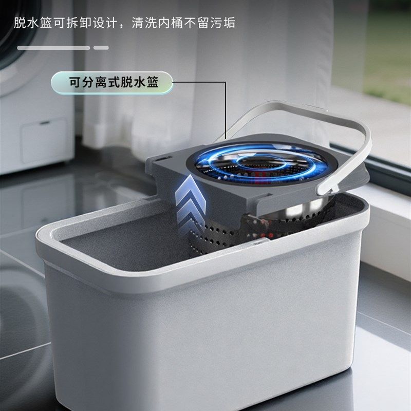 2025新品旋转拖把桶大号免手洗干湿两用加大加厚懒人拖把拖布墩布