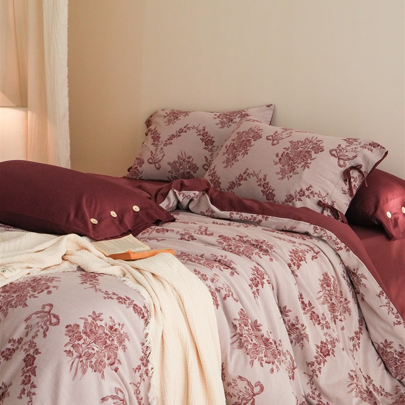 年轻人的婚房丨红色结婚四件套全棉床单被套婚庆新婚陪嫁高档床品