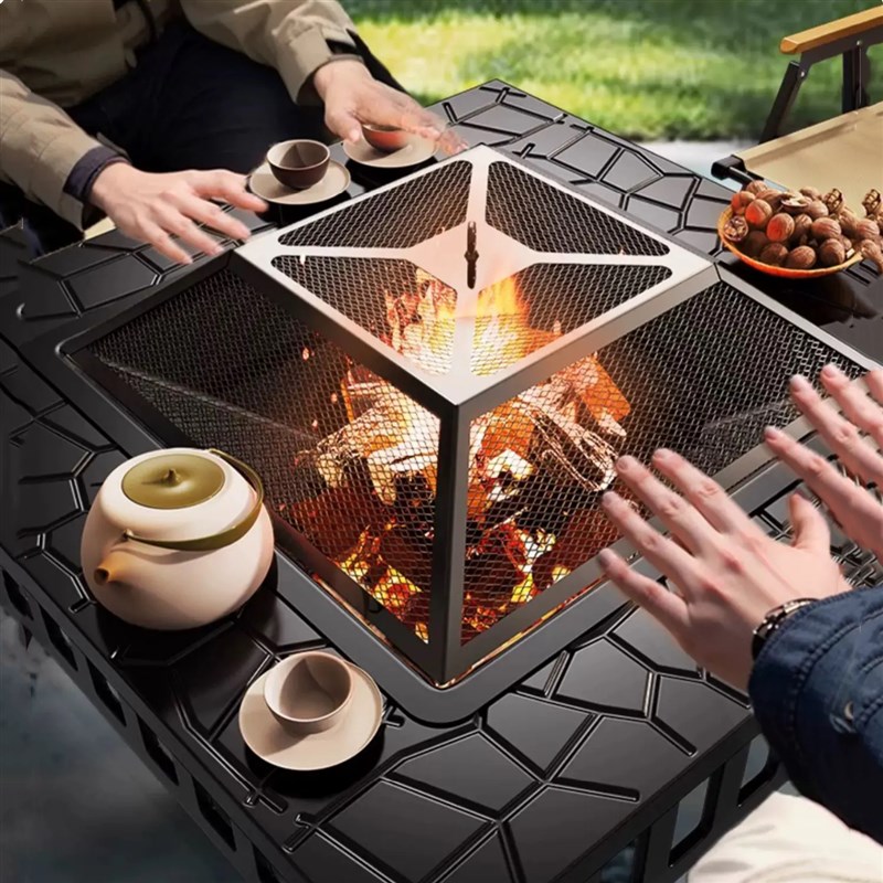 户外庭院围炉煮茶的炉子取暖桌烧烤架柴火炉取暖烧烤炉柴火灶炉具