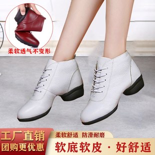 新款广场舞鞋女靴子软底舞蹈鞋成人水兵舞鞋室外跳舞鞋中跟水兵靴