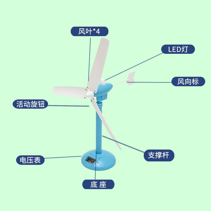 幼儿园科学发现室器材儿童实验小学生diy益智风力发电拼装玩具