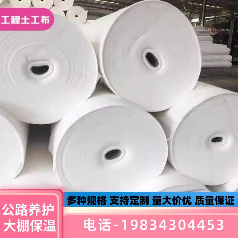 宁夏土工布工程布白色无纺布滤渗水公路养护保湿毯桥梁护坡养护简