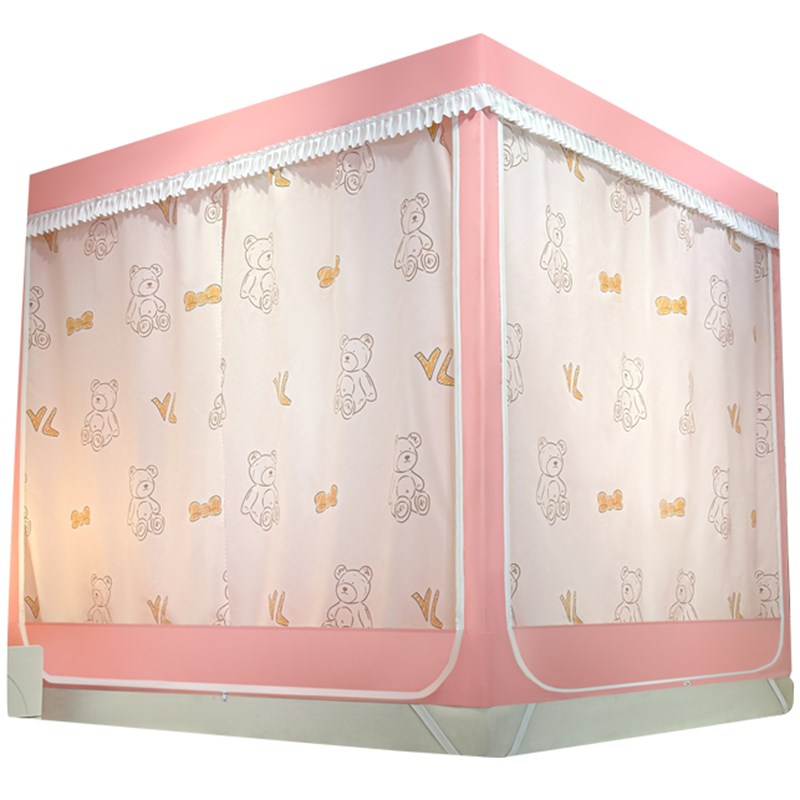 防摔蚊帐2025新款四面遮光儿童床床帘定制围栏床上帐篷挡风回字底