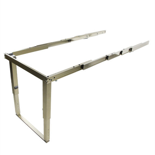 橱柜抽屉伸缩桌面滑轨隐形抽拉餐桌导轨平拉折叠餐台轨道配件带脚