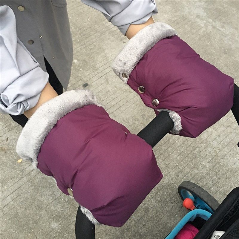 童车配件 婴儿推车扶手套保暖手套 雪天K防泼水手套 推车保暖手套