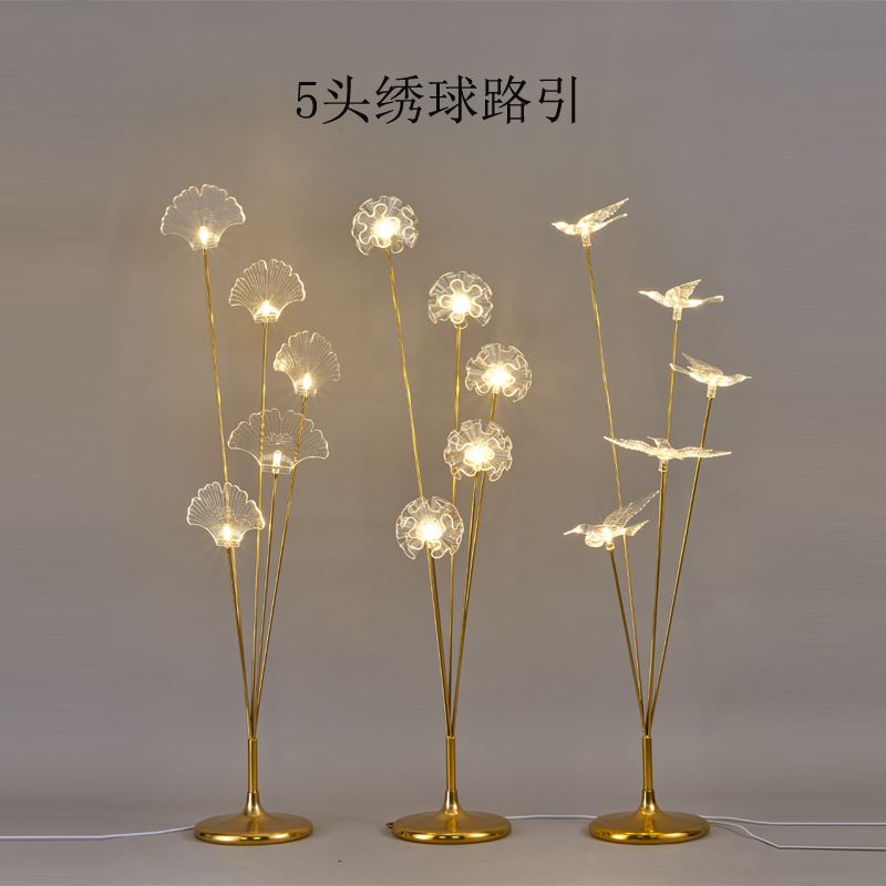 新款亚克力银杏路引婚礼灯光布置迎宾区装饰婚庆道具立式绣球路引