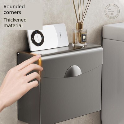 加厚不锈钢手纸盒卫生间草纸盒厕所厕纸盒免打孔放纸架子擦手纸架