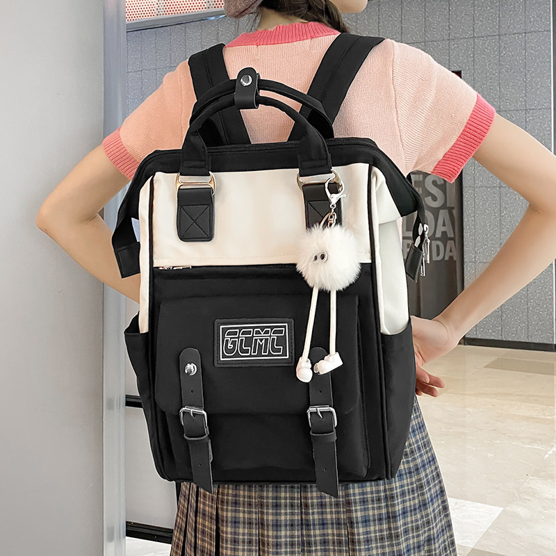 日系双肩包d百搭学院风通勤电脑包大容量旅行背包初高中女学生书