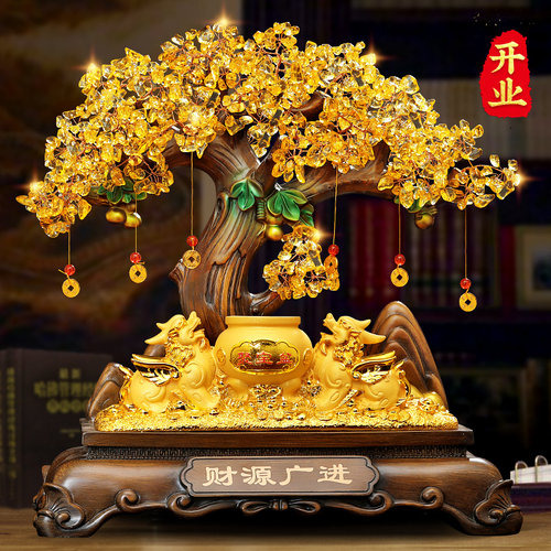 招财貔貅聚宝盆摆j件客厅酒柜发财树聚财装饰品店铺收银柜台开业