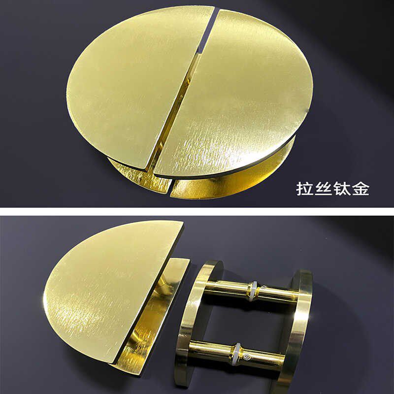 现代简约大门拉手半圆玻璃门把手定制logo拉丝光面包厢门木门拉手