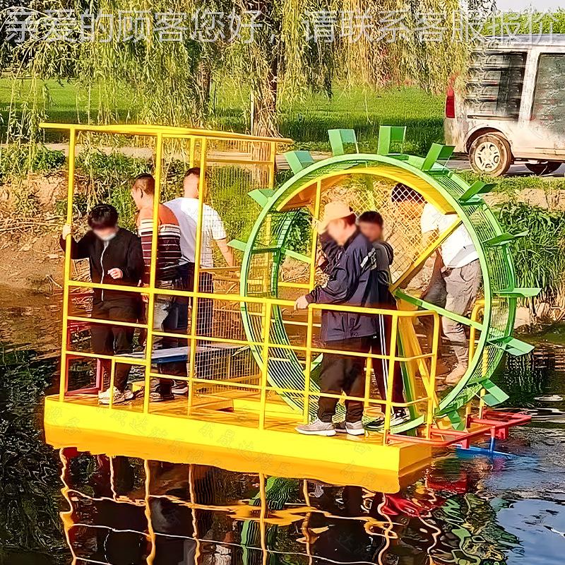 网红脚踏漫步船公园景区无2020202力互上动水游乐动设备水力阻划