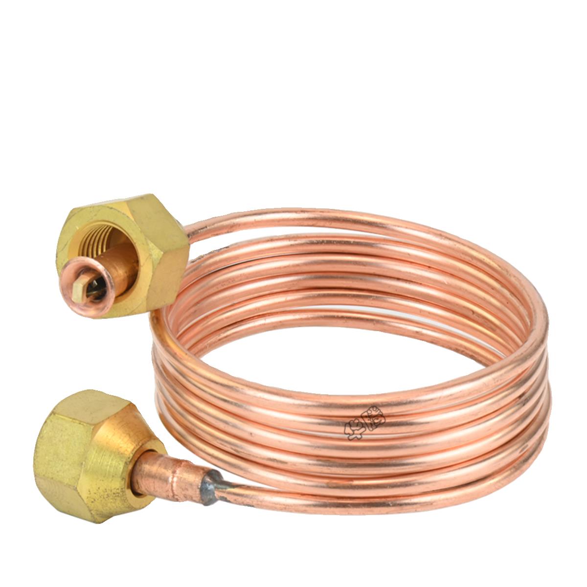 毛细管总成 1米/1.5米铜管带顶针 喇叭口2分纳子制冷设备油表螺母