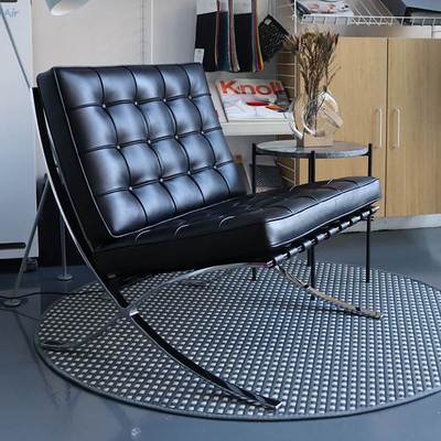 巴塞罗那椅子沙发简约真皮凳设计师家具会所会客单人洽谈休闲躺椅