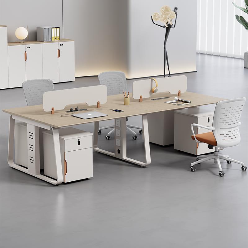 职员办公桌椅组合2双人46人电脑桌椅极简员工办公桌工位卡位新款
