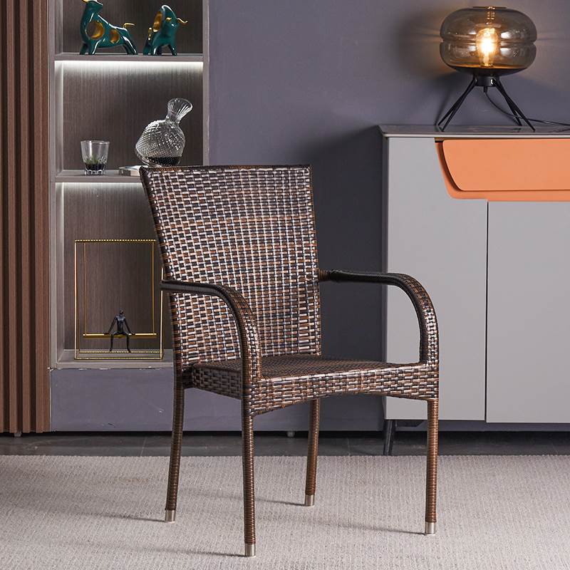 藤椅靠背椅单椅老式老款藤编椅子花园客厅阳台室外户外家用休闲椅