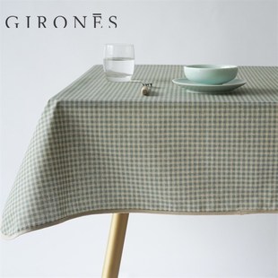 格子蓝绿色灰色红色餐桌布 GIRONES防水隔热防油易打理复古经典