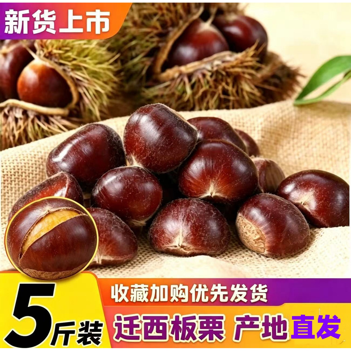 河北唐山迁西板栗带壳新鲜直发