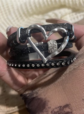 复古vintega古着爱心手链高级感民族风男女Y2K辣妹手环小众新款