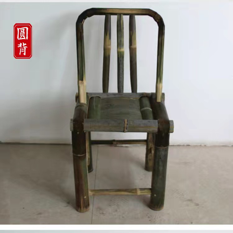 竹椅子 农家纯手工制作纯楠竹成人靠背座椅竹编竹凳子老式传统椅
