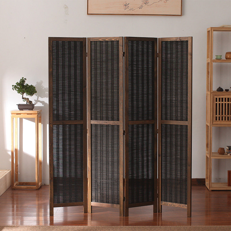 现代屏风隔断玄关折叠客厅实木中式屏风茶室办公室竹屏风