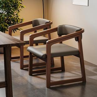 茶桌专用茶椅餐椅家用餐桌椅新中式实木椅子靠背椅茶台凳子主人椅