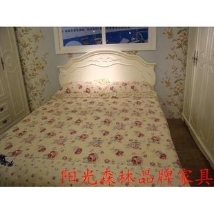 品牌正品/田园韩式/欧式/板实木结合/烤漆/双人高箱床/香河家具城