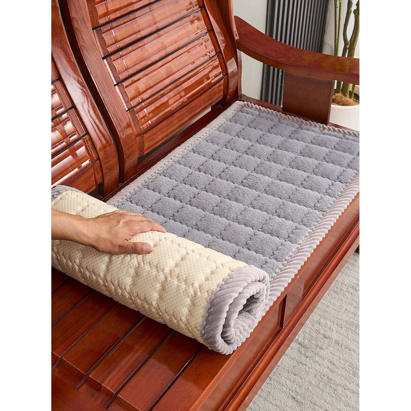 2025新款红木沙发垫加厚防滑秋冬季实木坐座垫毛绒新中式椅垫定制