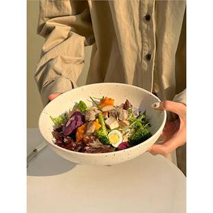 ins风墨点盘子陶瓷泼墨碗大号深盘水果沙拉家用咖喱饭泡面碗汤盘