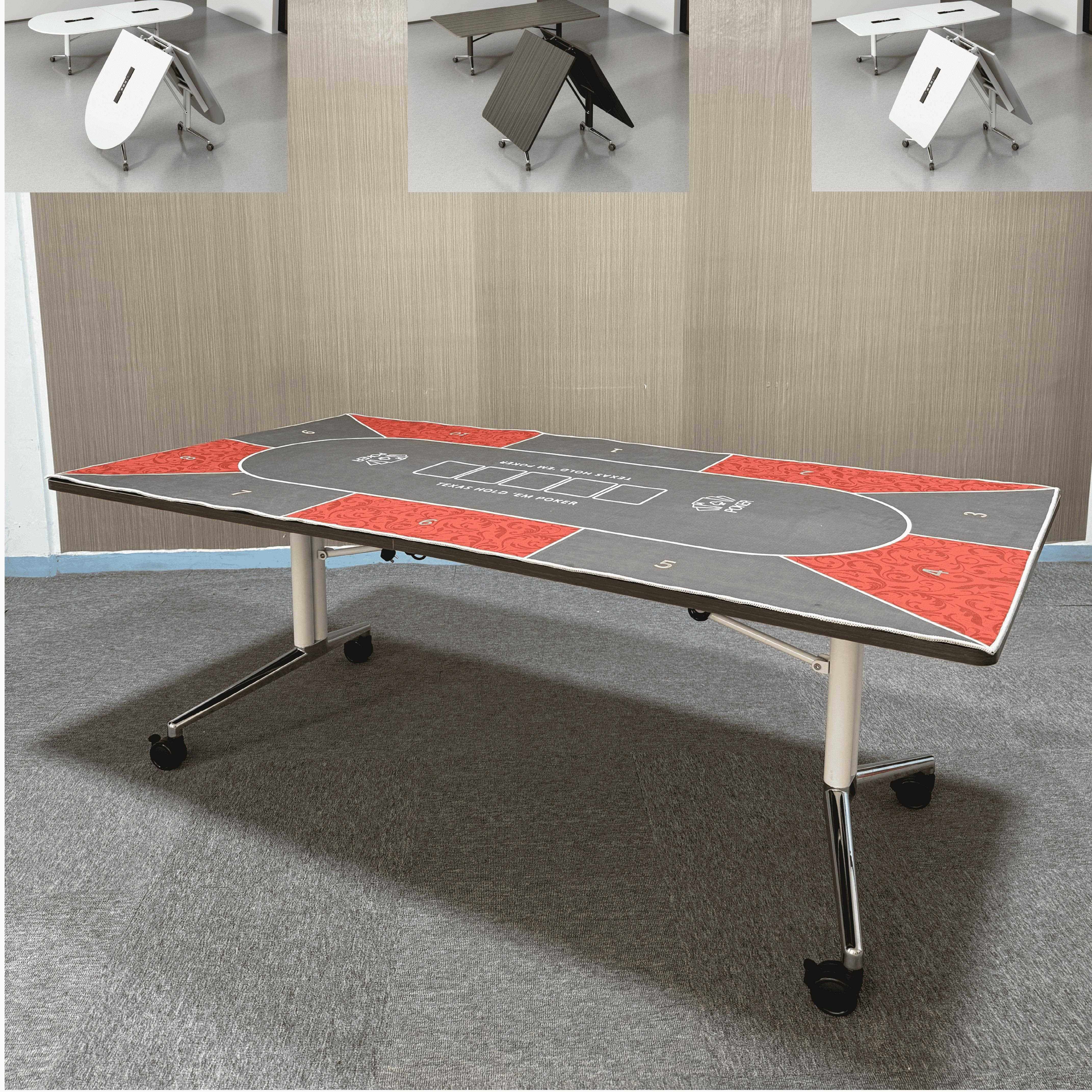 折叠会议桌可移动新型多功能长条培训桌伸缩拼接大书桌德州扑克桌