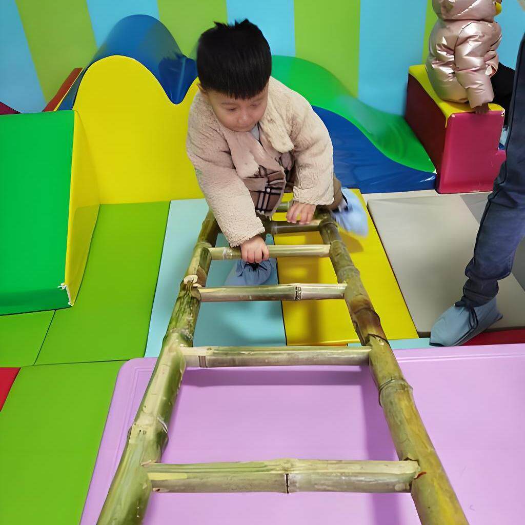 幼儿园专用攀爬梯子演出道具毛竹梯子户外攀爬竹梯人字梯1米2米3