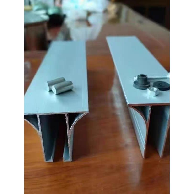 防火玻璃挡烟垂壁铝合金配件T型U型铝合金卡槽固定式型材吊挂件