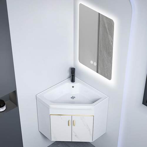 智能镜三角形转角洗手盆小户型阳台洗漱池卫生间挂墙式洗脸盆组合